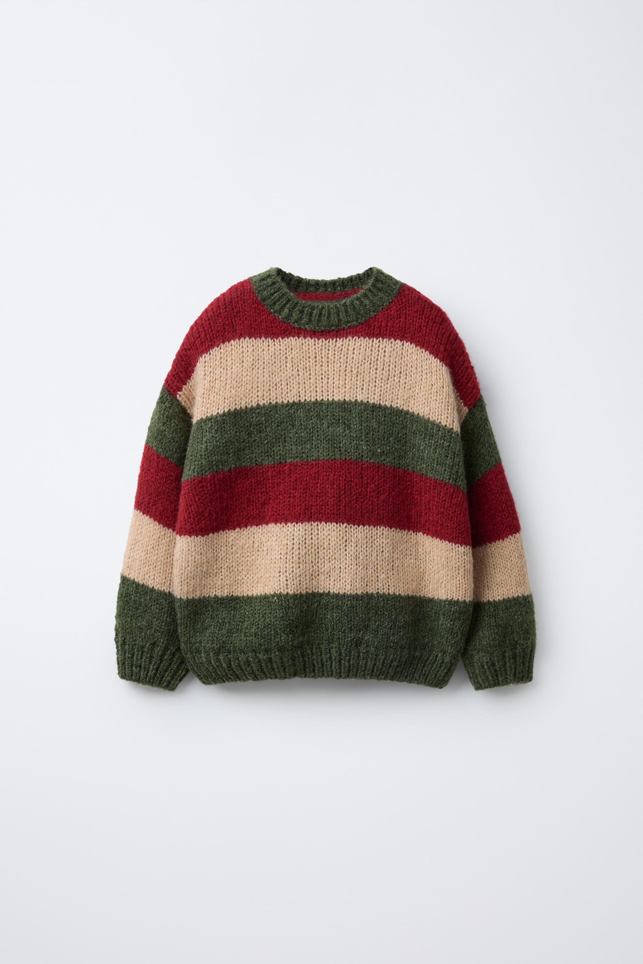 STRIPED KNIT SWEATER WITH WOOL